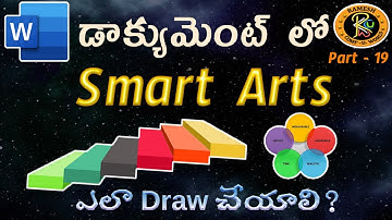 How To Draw Smart Arts On Document in Telugu || MS WORD || By K. Ramesh