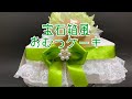 【おむつケーキ紹介】宝石箱風スクエアタイプ、名入れスプーン＆フォーク付き