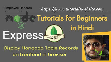 Node js Tutorials for beginners in Hindi |  Display Database Records using EJS View Engine