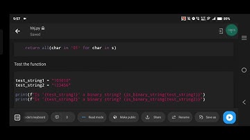 Python | Check if a Given String is Binary