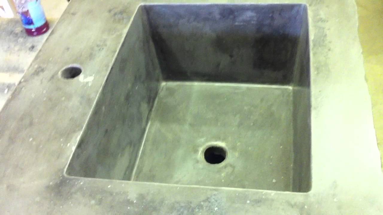 Concrete Countertop Integral Rectangle Sink Mold Youtube