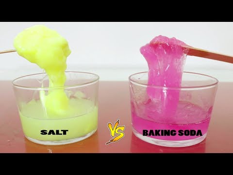 Testing No Borax Recipes 💦 Salt Slime vs Baking Soda Slime