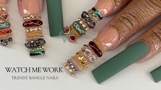 Trending Fall Nail Art w Bangle Design