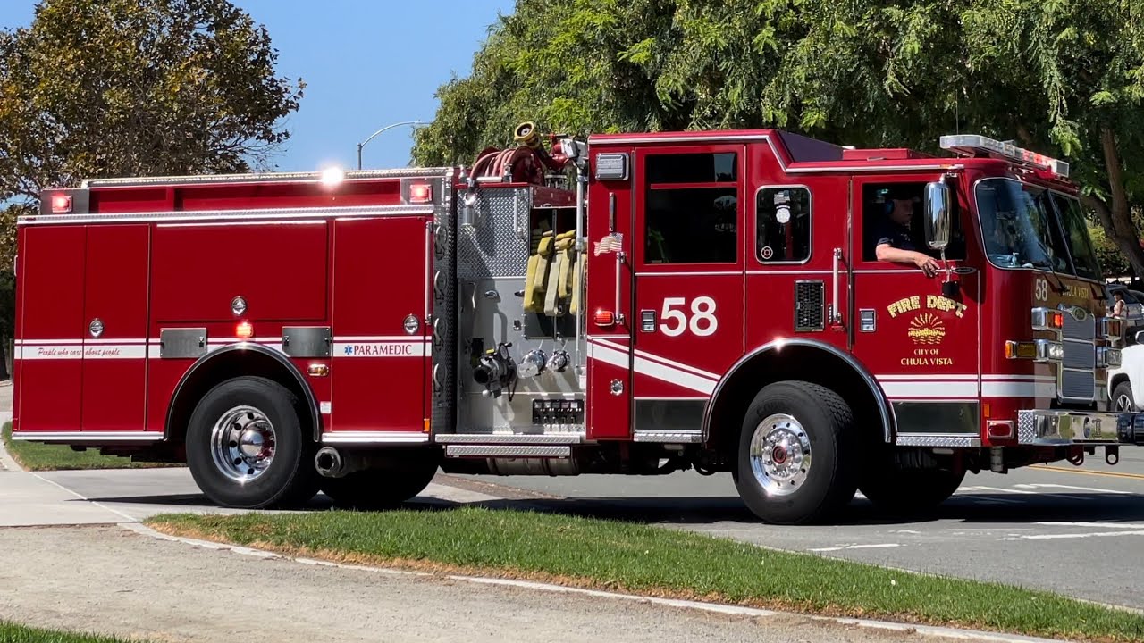 Chula Vista FD Engine 58 Responding From Station - YouTube