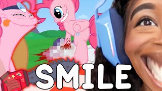 Disturbing Smile For Pinkie Pie And Get A Cupcake Reaction