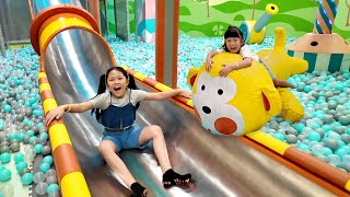 Ball Pool, Character Balloons, Donut Slide, High Slide at the Children's Playground