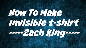 How to make invisible Man T-shirt Zach King- Tuto SonyVegasPro
