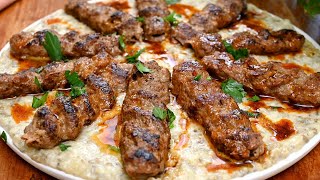كفتة الكباب التركية طعمها روعة بهذه الطريقة السهلة مع الباذنجان!   Turkish kofta kebab recipe