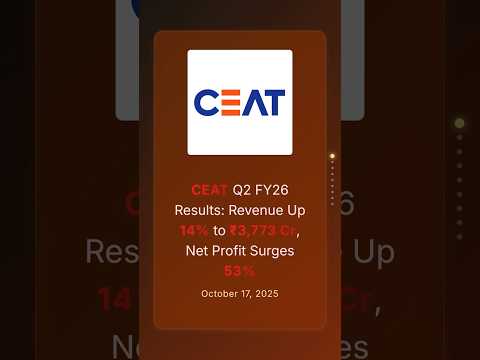 CEAT Q2 FY26 Results: Revenue Up 14% to ₹3,773 Cr, Net Profit Surges 53% #q2fy26results #q2results