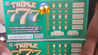 TRIPLE 777🎰 LETS FIND IT!MI LOTTERY SCRATCHOFF TICKET #MecMomments