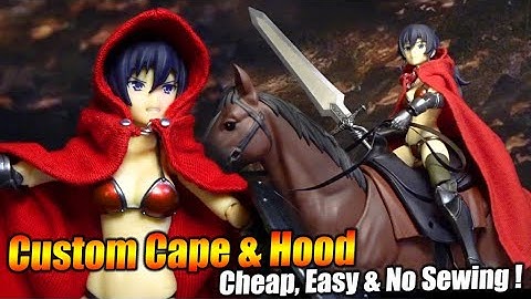 No Sewing to make Custom Poseable WIRED CAPE & HOOD Easy beginner- action figures Figma