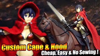 No Sewing to make Custom Poseable WIRED CAPE & HOOD Easy beginner- action figures Figma screenshot 4