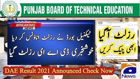 DAE result 2021 announced_ how to check dae result 2021 _ pbte result 2021- dae 3rd year result 2021