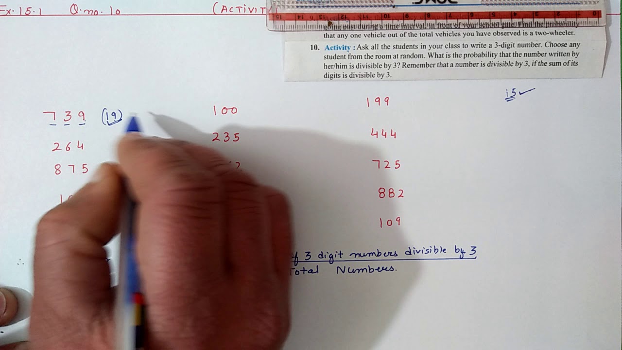 Q 10 ex 15 1 chapter 15 probability ncert maths class 9 cbse youtube