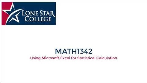 Using Excel in MyStatLab