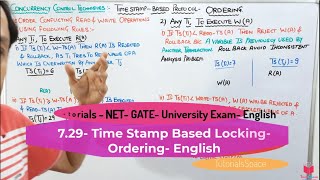 7.29- (Eng) TimeStamp Based Locking Ordering In dbms | Concurrency Control Techniques | DBMS Course