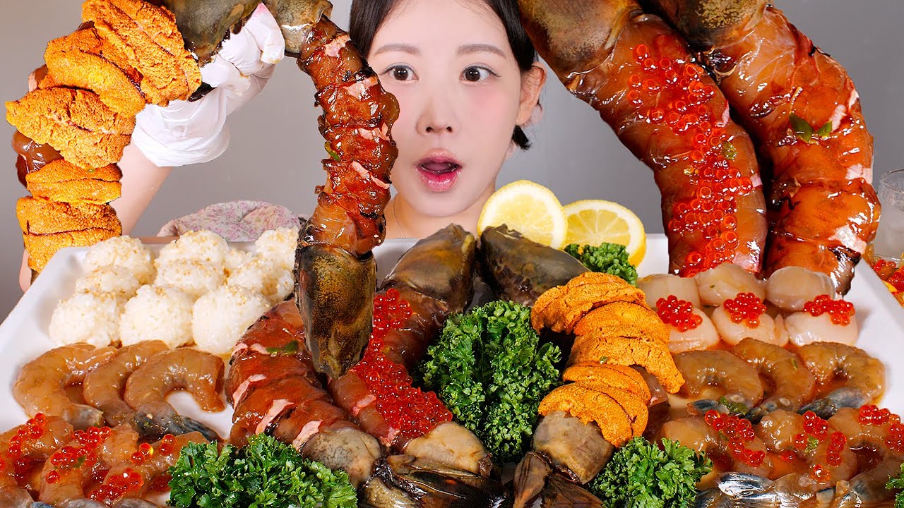 왕 크고 킹 맛있어👑💗 역대급 킹타이거새우장, 깐새우장, 관자장 먹방 Soy Sauce Marinated King Tiger Shrimp mukbang korean food