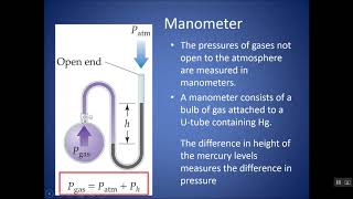 Introduction to Gases - Properties of Gases, Pressure Conversions, and Manometers (chapter 5)