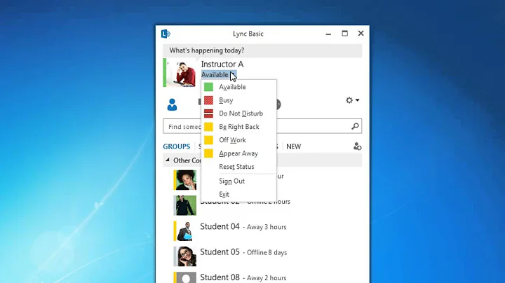 Microsoft Lync 2013: Changing Your Presence Status