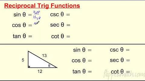 Pre Calc - 9.1 Reference Triangle & Reciprocal Trig