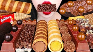 ASMR CHOCOLATE DESSERTS 초콜릿 디저트먹방 MALTESERS JAM, KINDER CHOCOLATE, HOSTESS, ICE CREAM FERRERO EATING