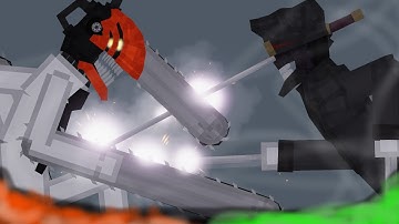 Chainsaw Man vs Katana Man In People Playground