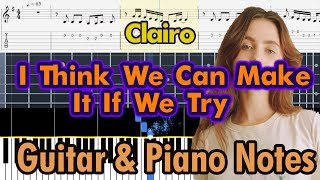 Sofia | Clairo | Guitar Tab and Piano Note - Tutorial - Easy Fingerstyle Lesson