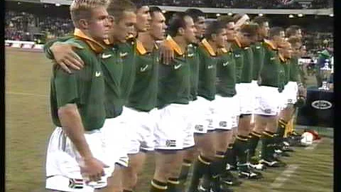Boyd Wilson performs the 'South African Anthem' at...