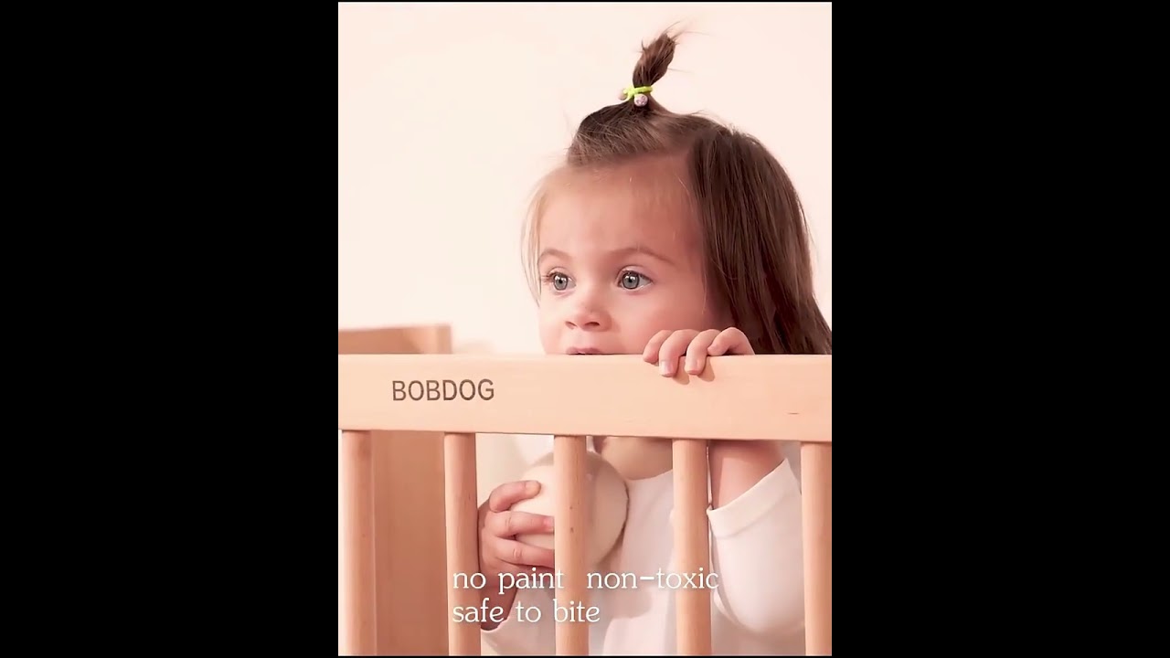 3-In-1 Convertible Natural Wood Baby Crib Bedroom Furniture for Boys Girls