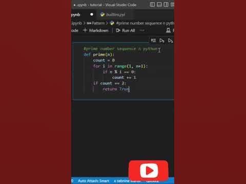 Prime numbers sequence in python - YouTube