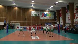 2020-2021 Full Match CSKA Sofia vs Dobrudja 07 Setter Delchio Georgiev Raev Red shirt #5.