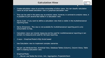 calculation view and its properties in sap hana , sap hana bw4 hana videos