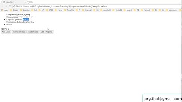 jQuery programing (2)  Comparisons Logical Conditions Switch