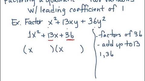 MAT 0028 ALEKS Module 6  Factoring a quadratic in two variables with leading coefficient 1