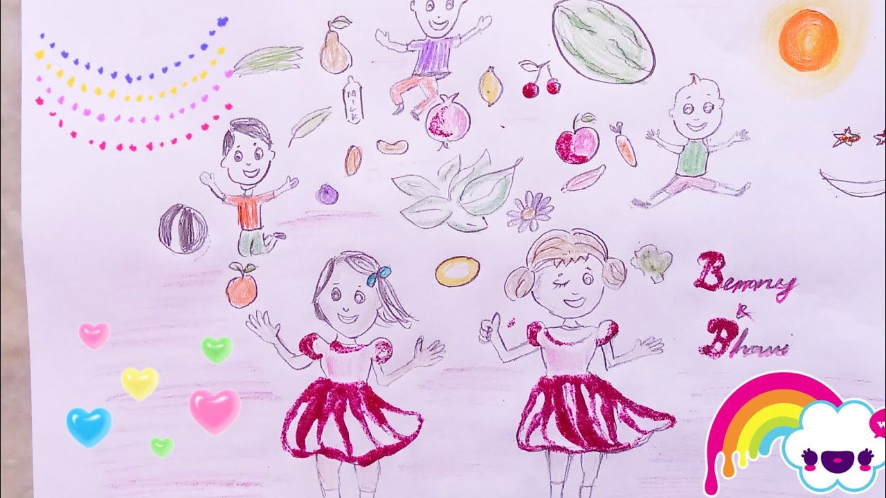 Kindergarten Kids Learning Shapes🔵🔺🟩 of food | Fun Activities, Creativity & Play ✨🎈| Benny Story Art