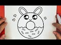 كيف ترسم دونات كيوت وسهلة خطوة بخطوة رسم سهل تعلم الرسم للمبتدئين Cute Donut Drawing 