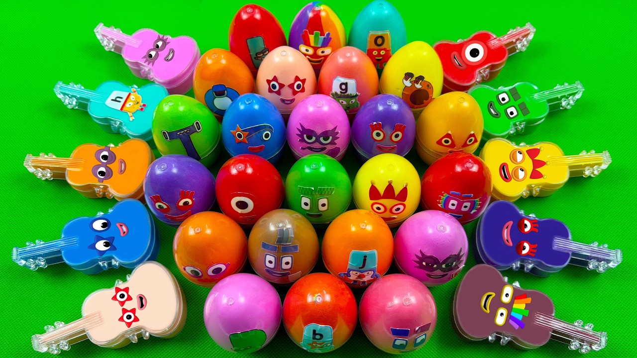 Numberblocks Mixing ASMR Finding Hidden Slime Clay in Cello, Eggs Colorful! Satisfying Slime ASMR💖