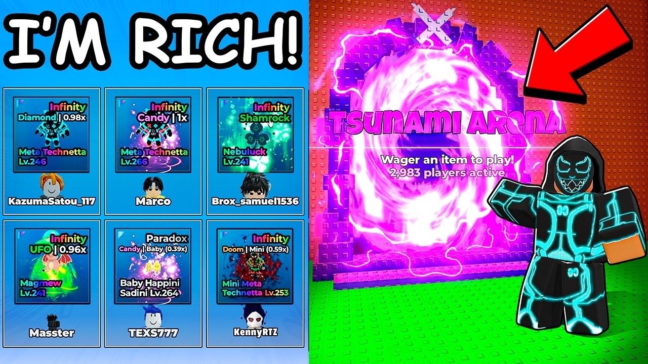 Winning The RAREST Brainrots in NEW Escape Tsunami Arena!