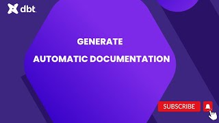 DBT Tutorial: How to generate automatic documentation in DBT Profile