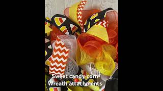 Diy candy corn wreath | wreath attachment | how to make a mesh wreath | #diy #diyfalldecor