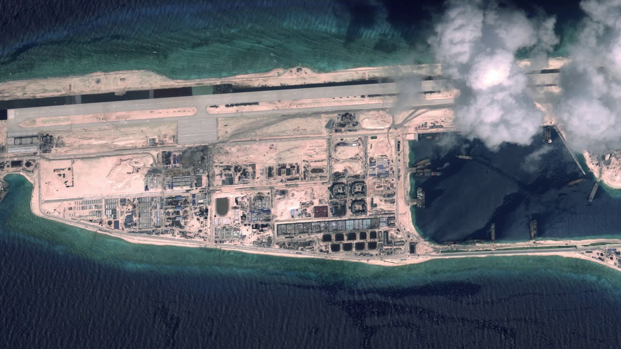 Deimos Imaging - Watching Fiery Cross Reef evolve. From coastal reef to military base