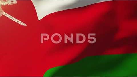 Oman Flag Waving In The Wind. Looping Sun Rises Style. Animation Loop