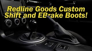 Custom Redline Goods Shift Boot and EBrake Boot Installed on the NC Miata!