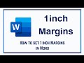 How to set 1 inch margins in word