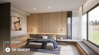 D5 Render realistic interior rendering tutorial | Bedroom 201