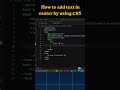 How to Change H1 Color & Center Text Using CSS | HTML CSS Tutorial #shorts