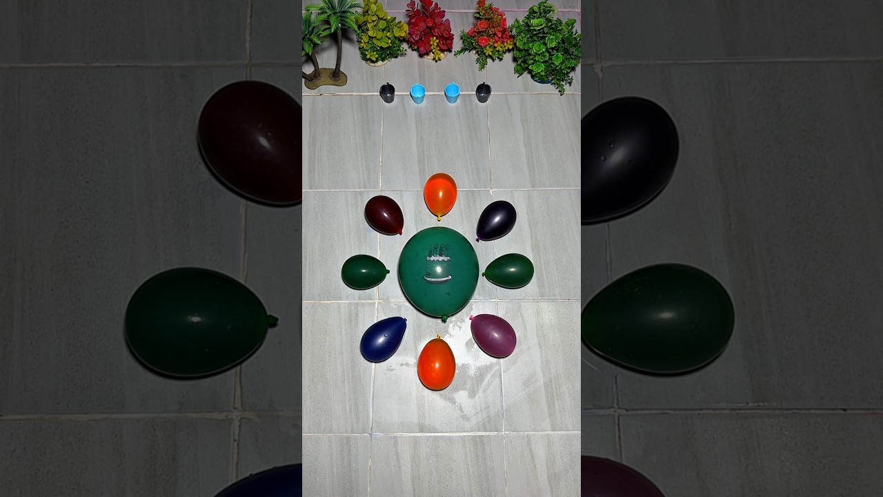 8Water color balloons - Happy Birthday Pop Balloons 