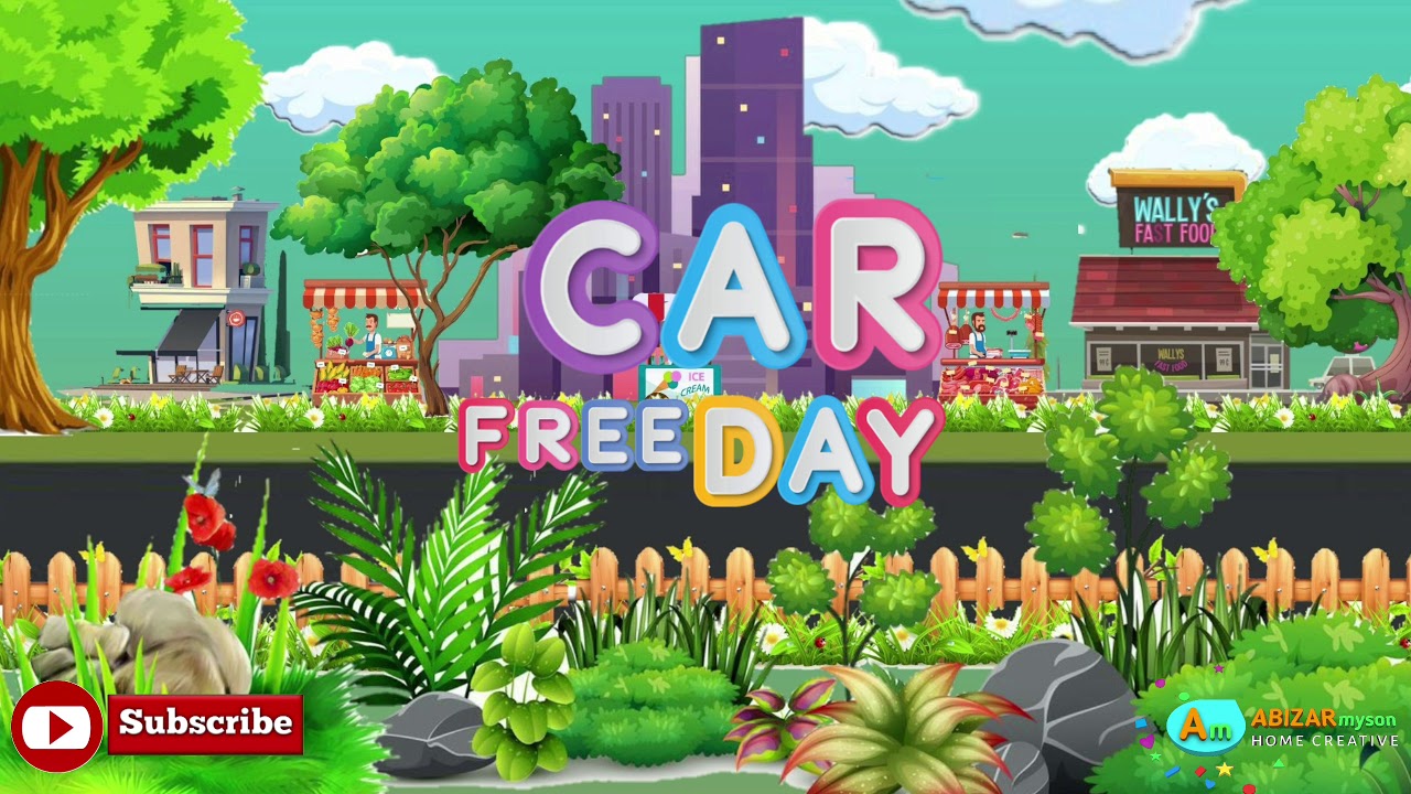  Background  video animasi  car free  day YouTube