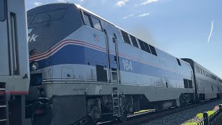 Amtrak Texas Eagle 21 arriving and leaving Mineola with 164 on it!