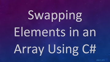 Swapping Elements in an Array Using C#